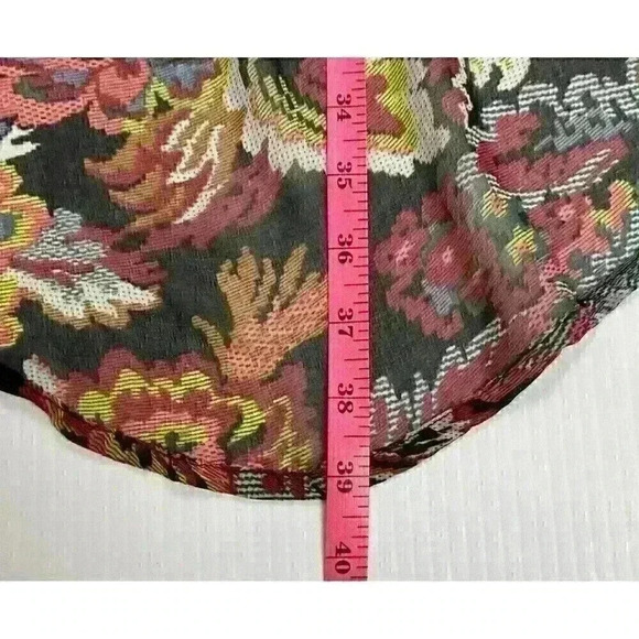 Say What Womens Small Multicolor Floral Boho Kimono Open Front Sheer 3/4 Sleeves - Picture 4 of 12